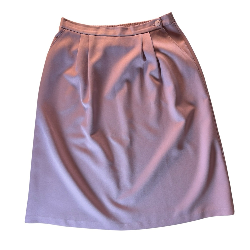 Vtg Perry New York Midi Skirt Size 14 Pastel Pink Pleated USA Balletcore 70s